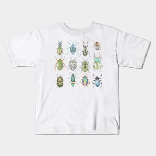 Beetles in Shades of Green Kids T-Shirt